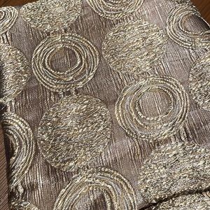 Golden circles fabric shower curtain